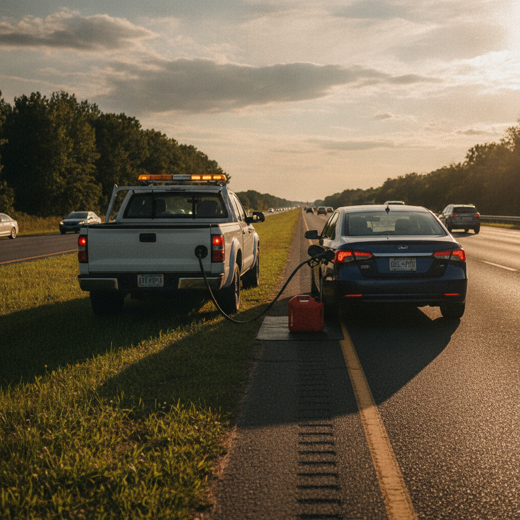 Fuel Delivery for cars as Roadside Assistance - no people or no text